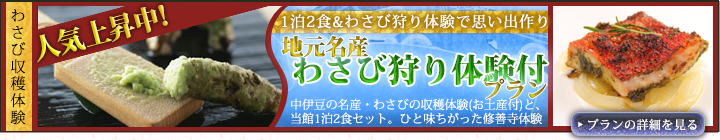 わさび狩り体験付プラン